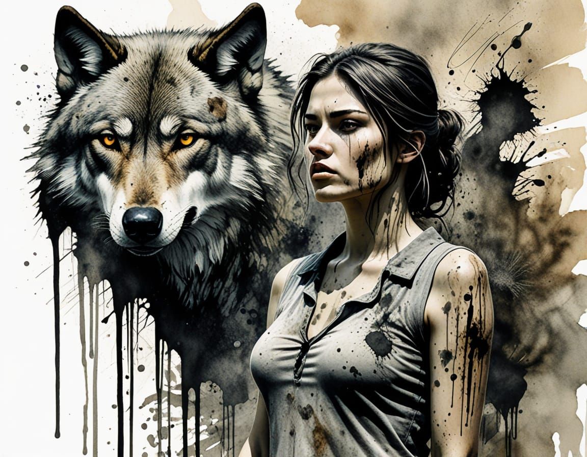 Surreal Wolf-Whistle Hybrid Terrorizes Young Woman in a Dirt...