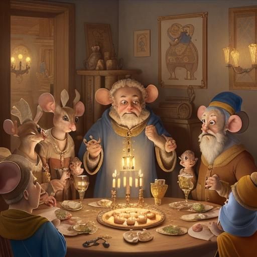 Mice Celebrate Hanukkah in Animated Style