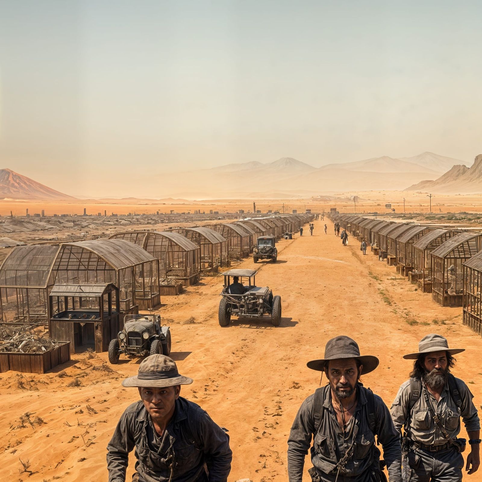 Dystopian Desert Farm in a Futuristic Wasteland