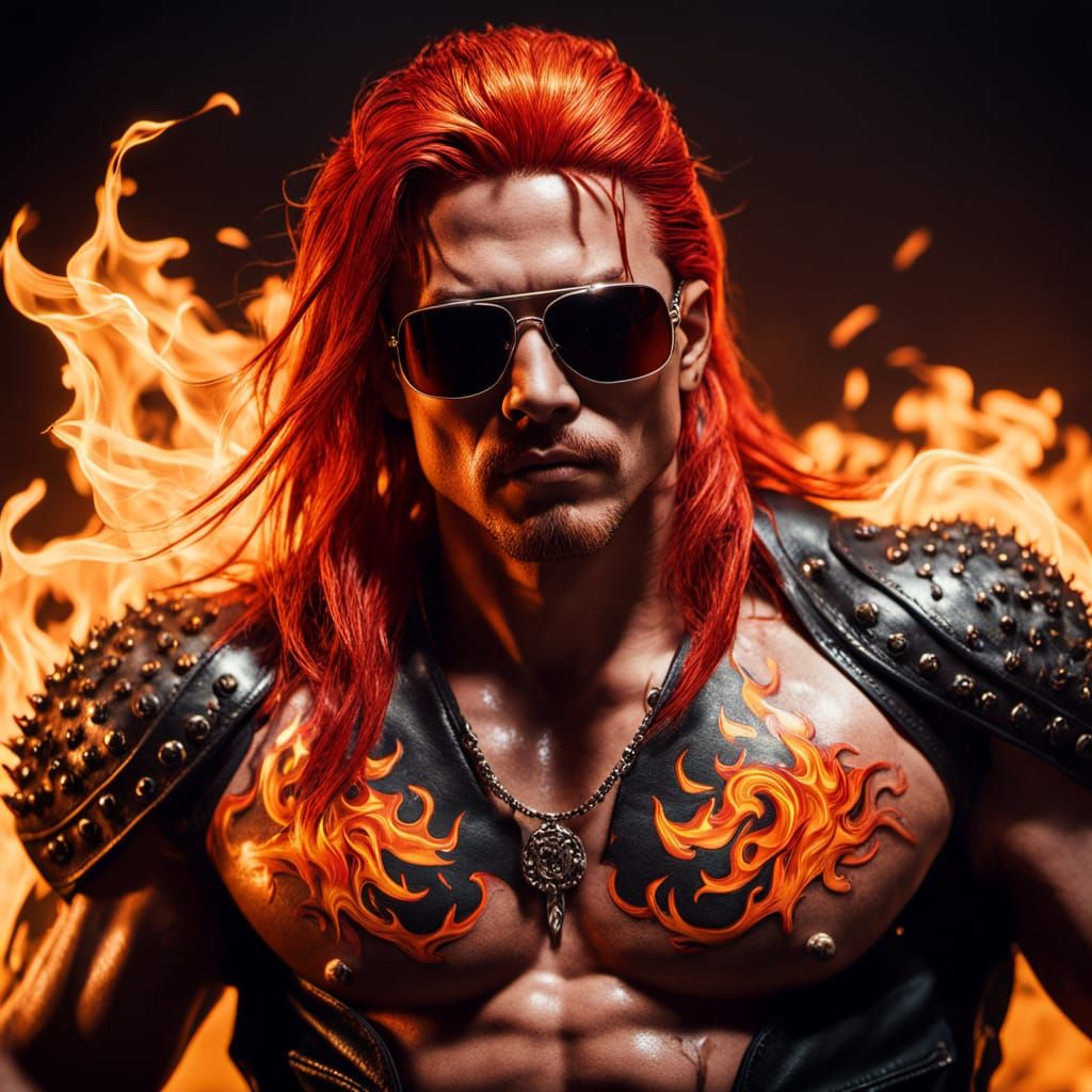 Gritty Wrestler Action Figure in Neon Grit