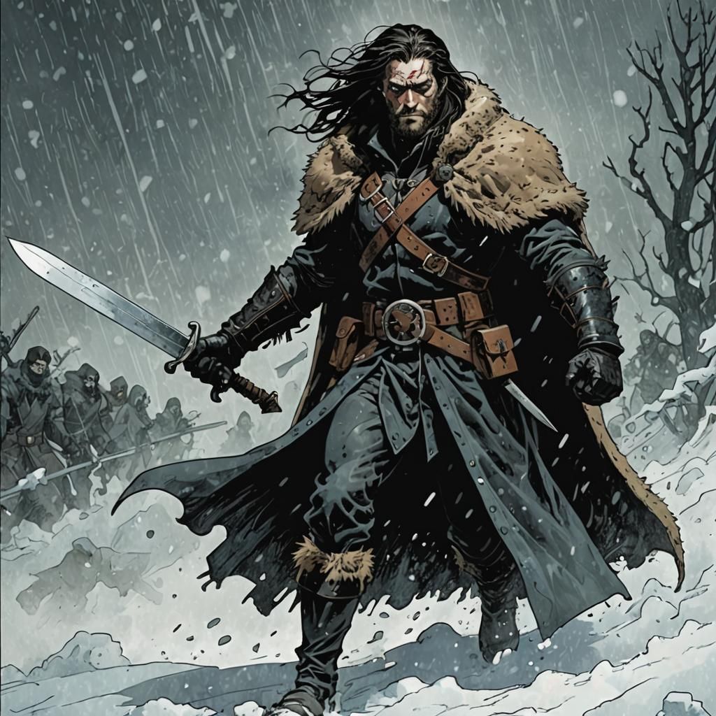 Northern Fighter in Snowstorm, Comic Book Panel