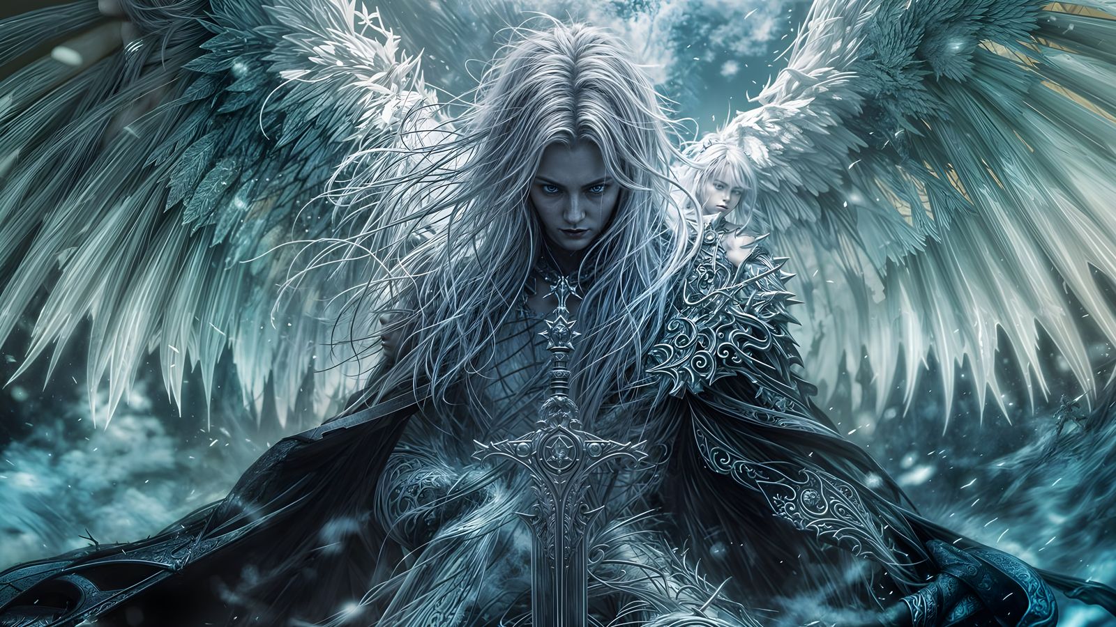 Gothic Anime Hero in Elegant Dark Fantasy Setting