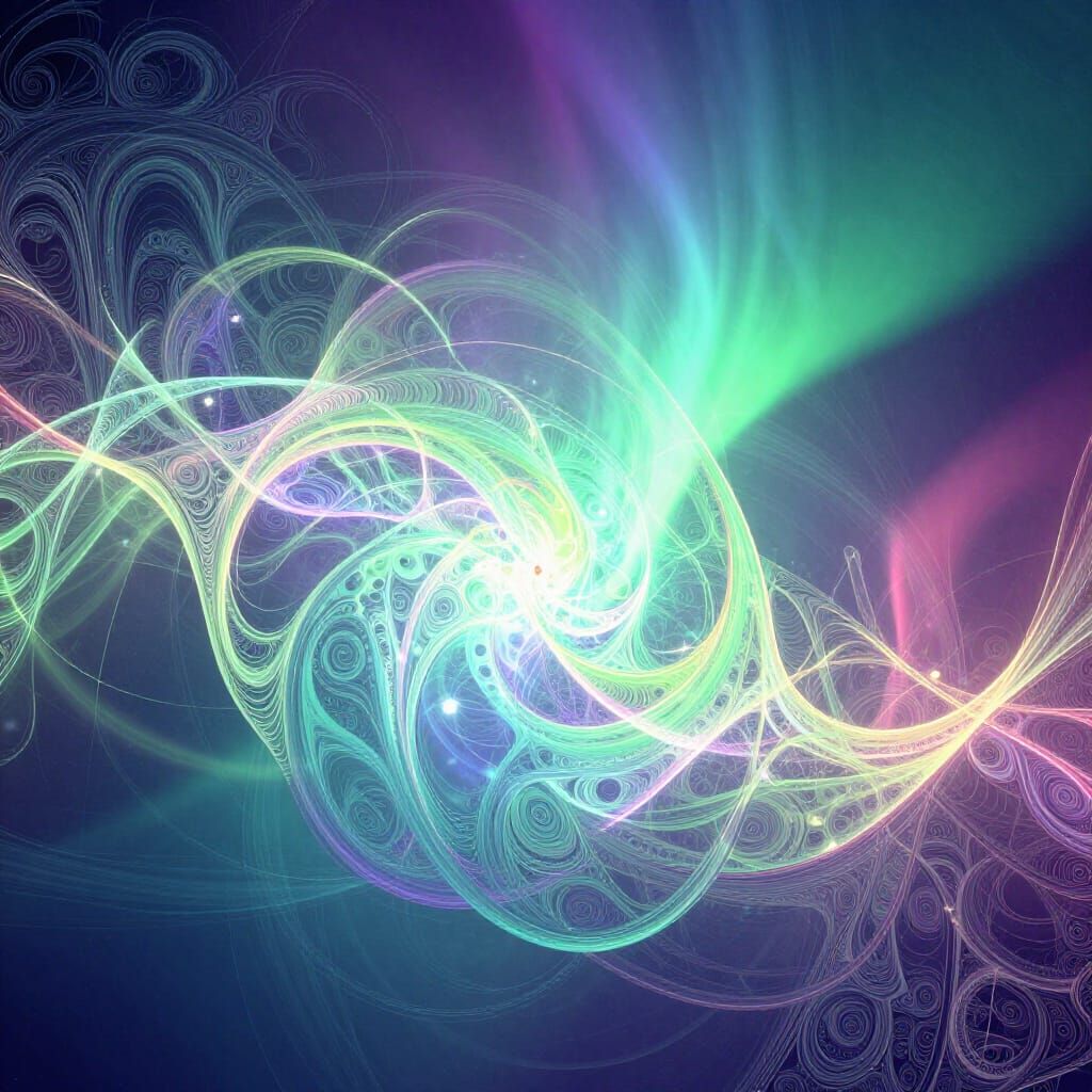 Abstract Fractal Art: Ethereal Cosmic Wave Function