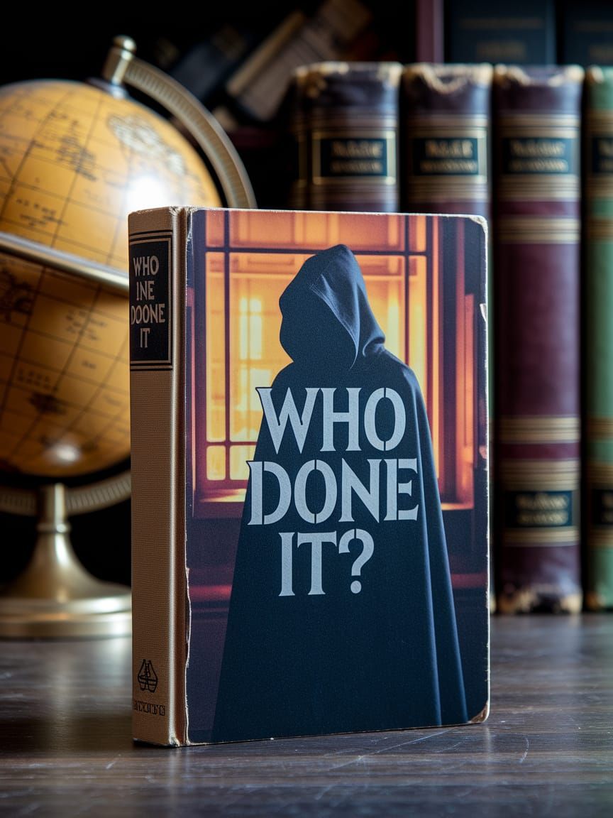 Vintage Paperback Book Cover with Cloaked Figure