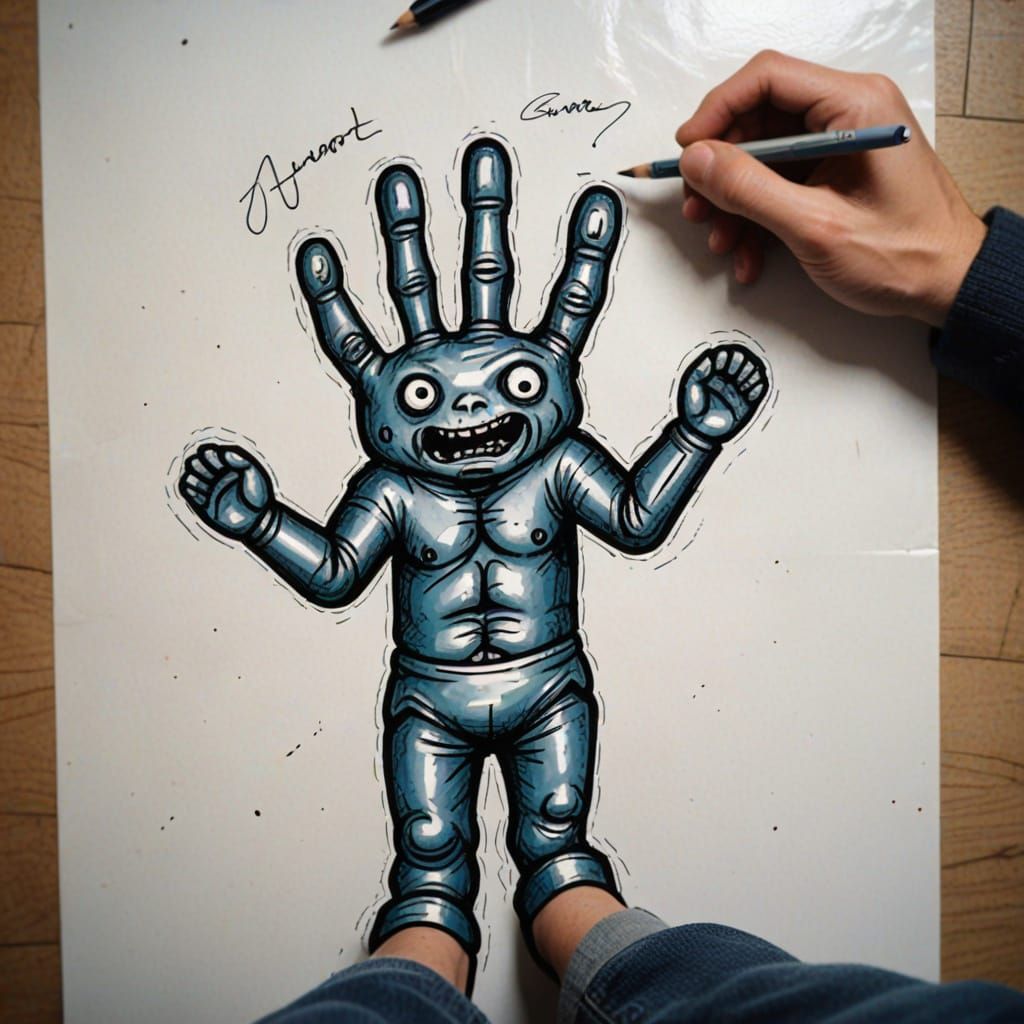 Distorted Figure in a Fragmented Image