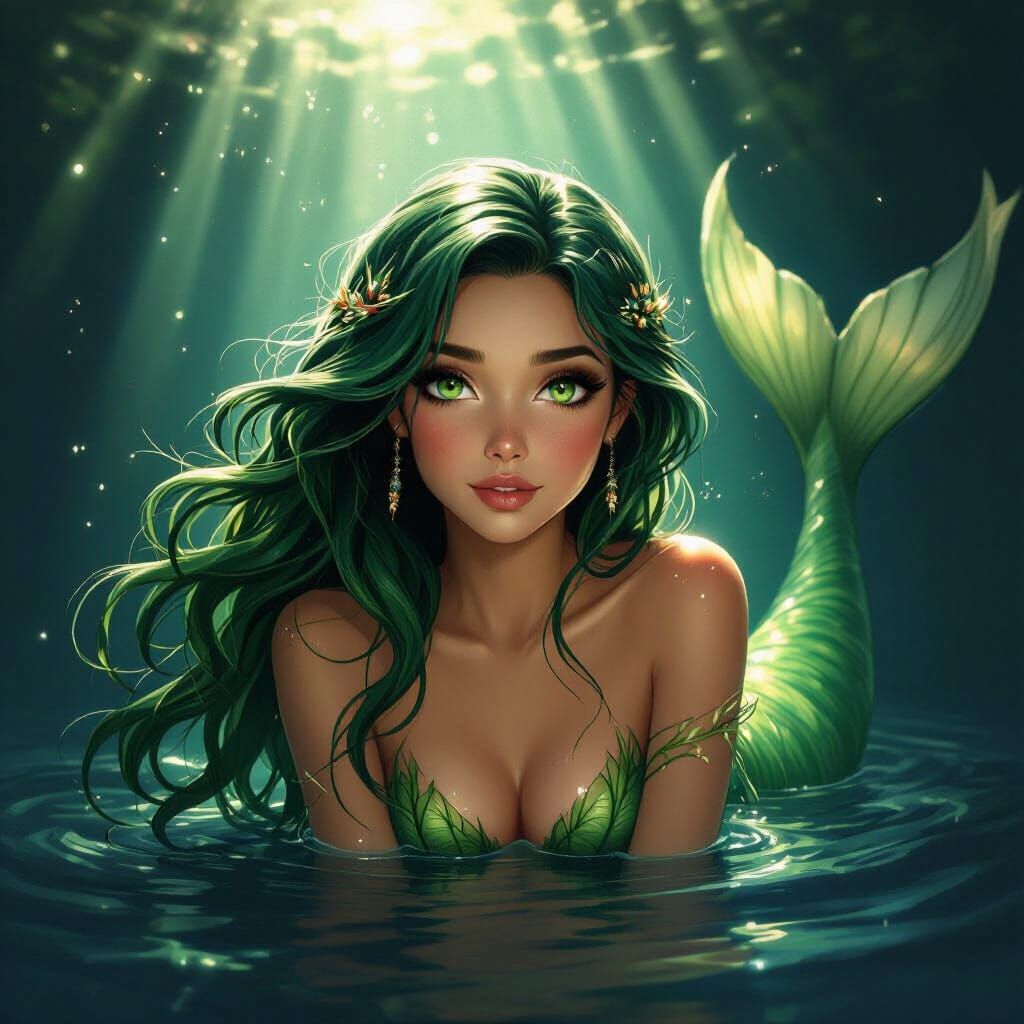 Ethereal Mermaid in Dark Water