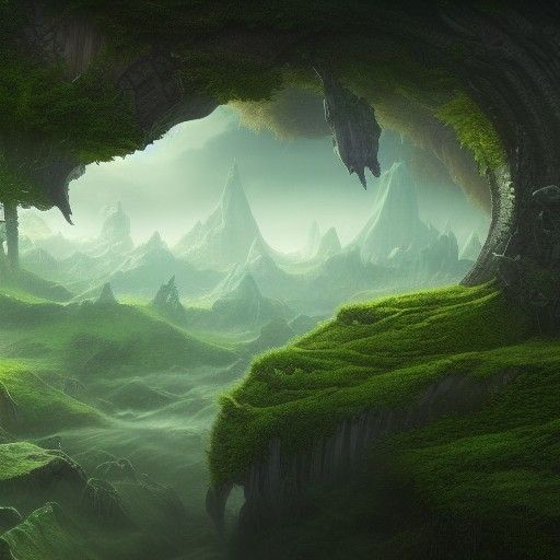 Detailed Green Earth Fantasy Concept Art
