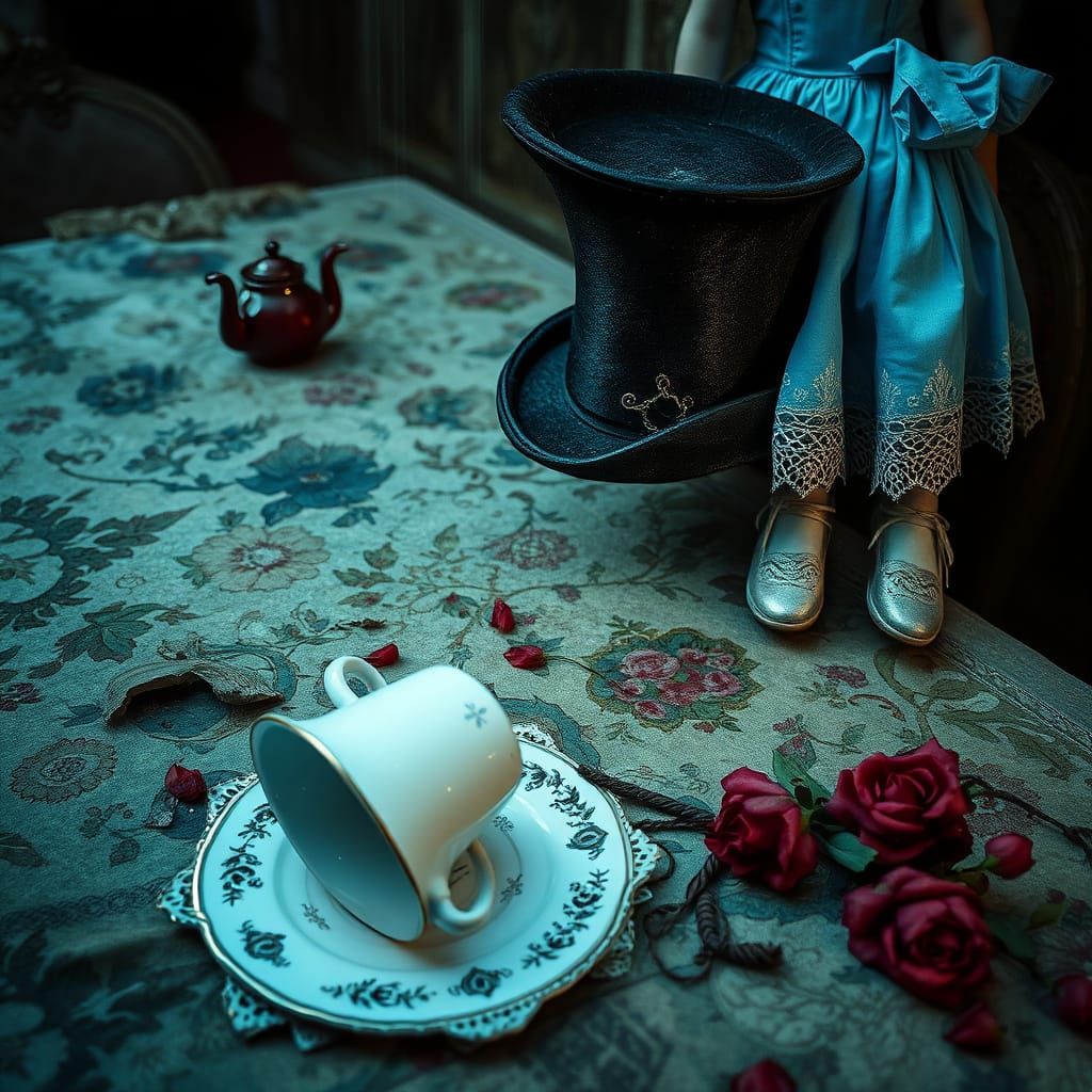 Haunting Tea Party in Victorian Fairy Tale Style