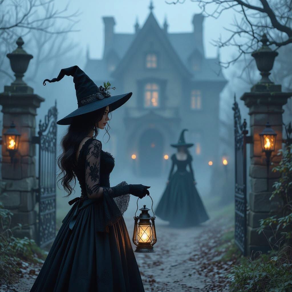 Witches Meeting in Dark Fantasy Style