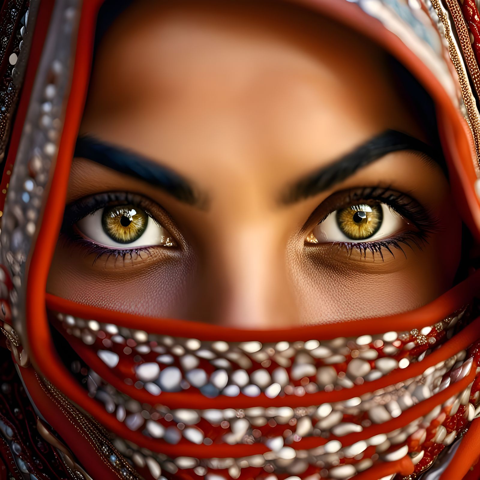 Gorgeous Arab Woman: Close-Up Professional Portrait