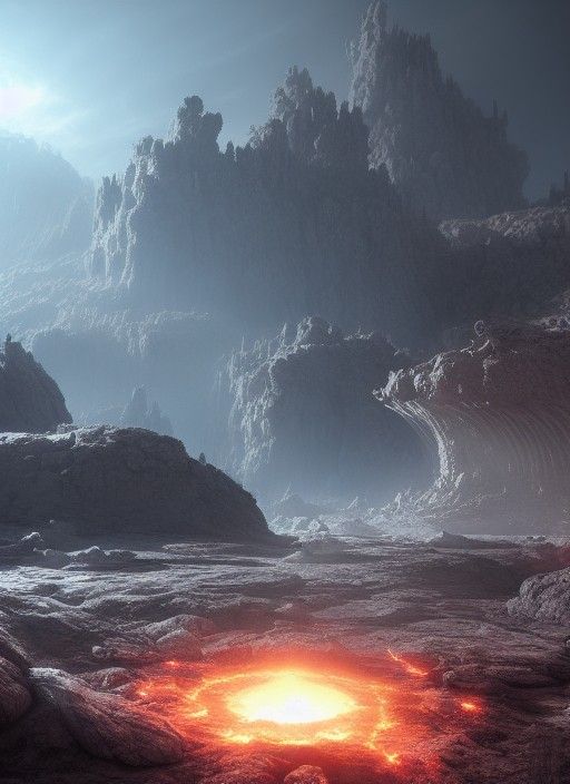 Fiery Futuristic Post-Apocalyptic Landscape in Unreal Engine