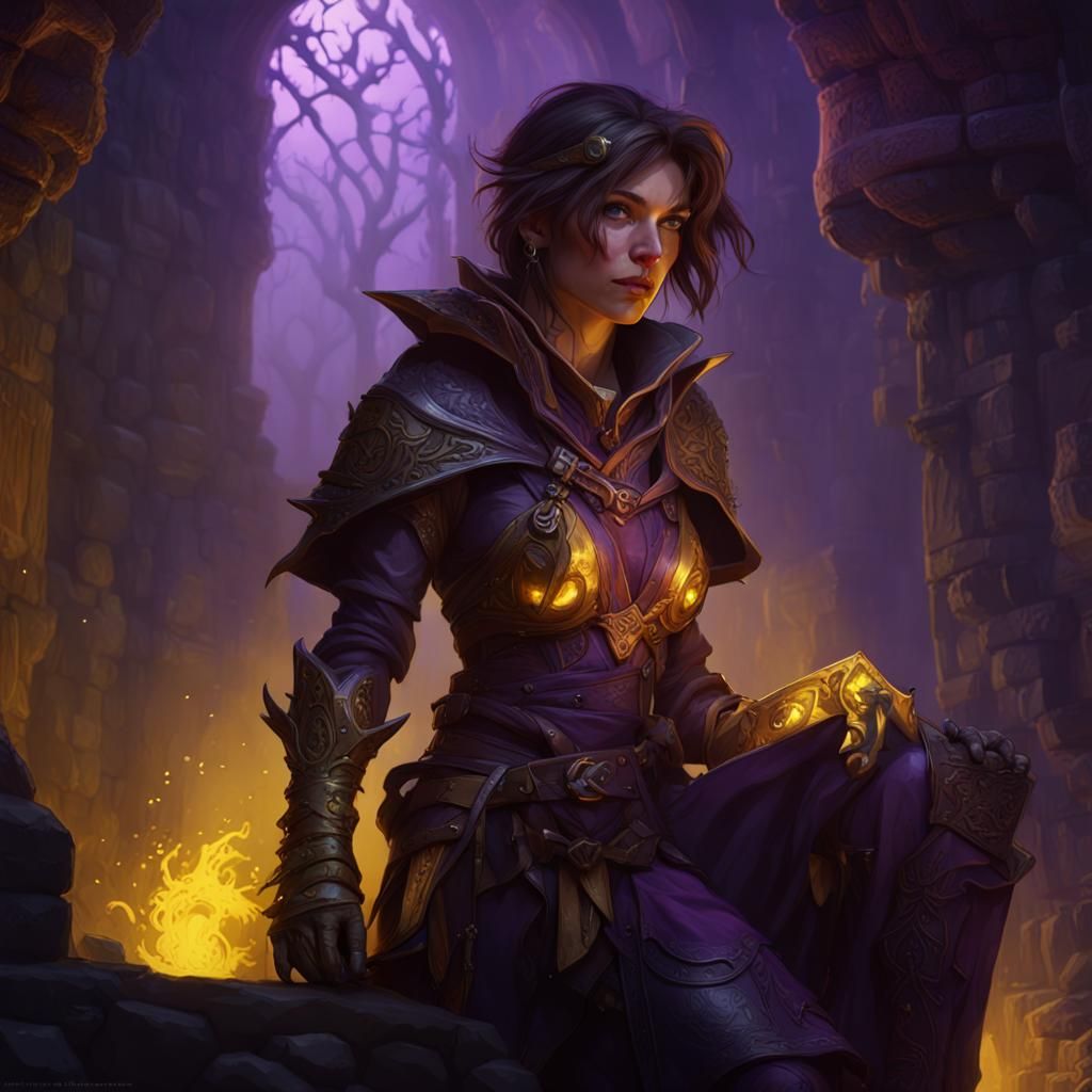 Female Changeling Ranger hinging in the shadows