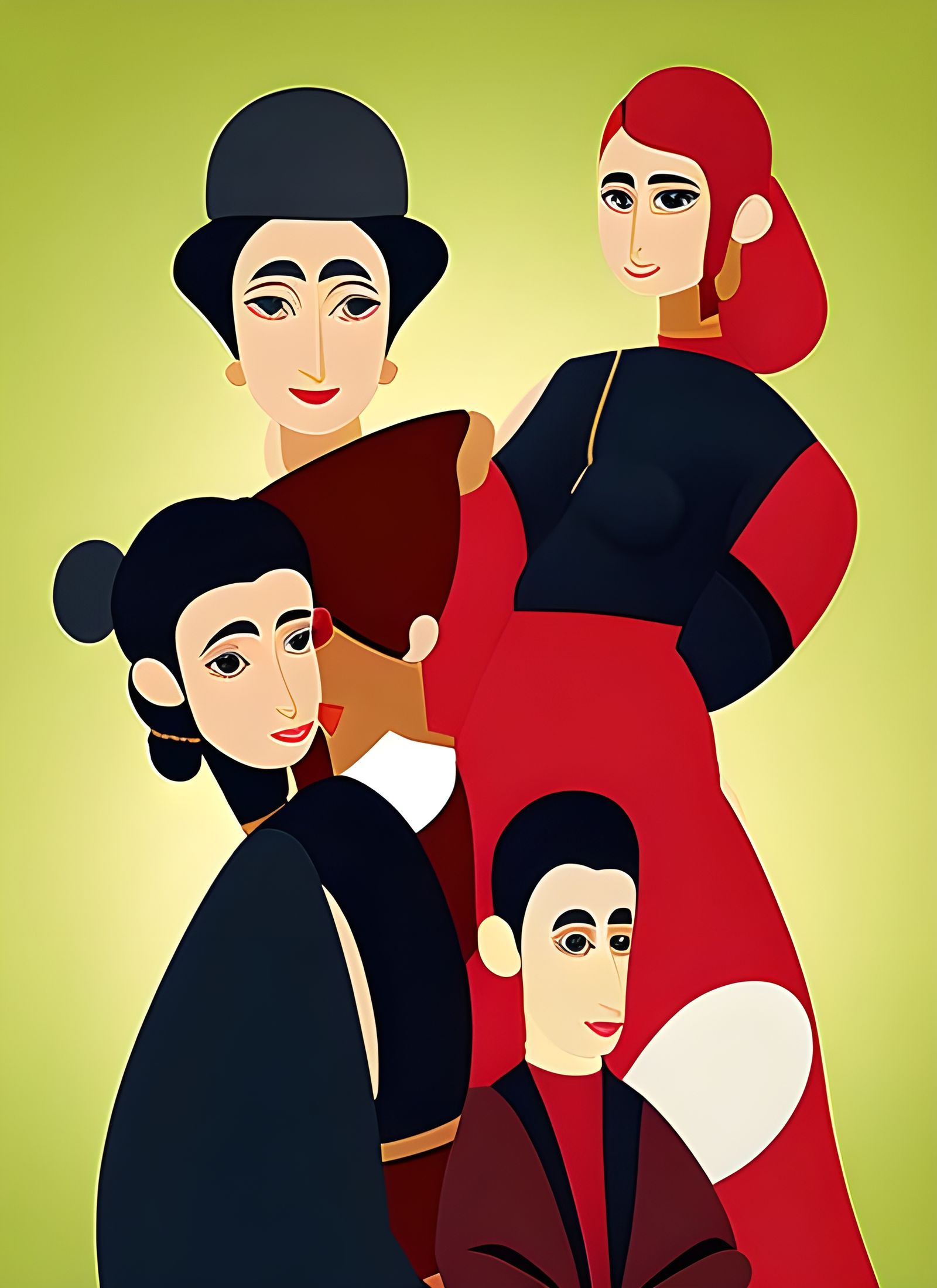 Hyperrealistic Ornate Figures in Cosmic Digital Art