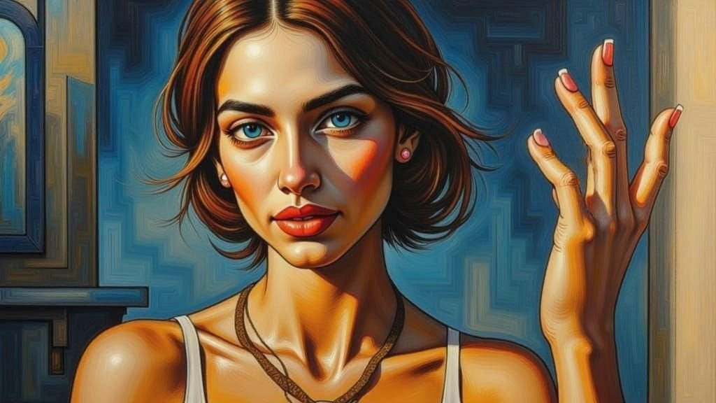 Abstract Woman in Namaste Pose, Zaha Hadid Inspired