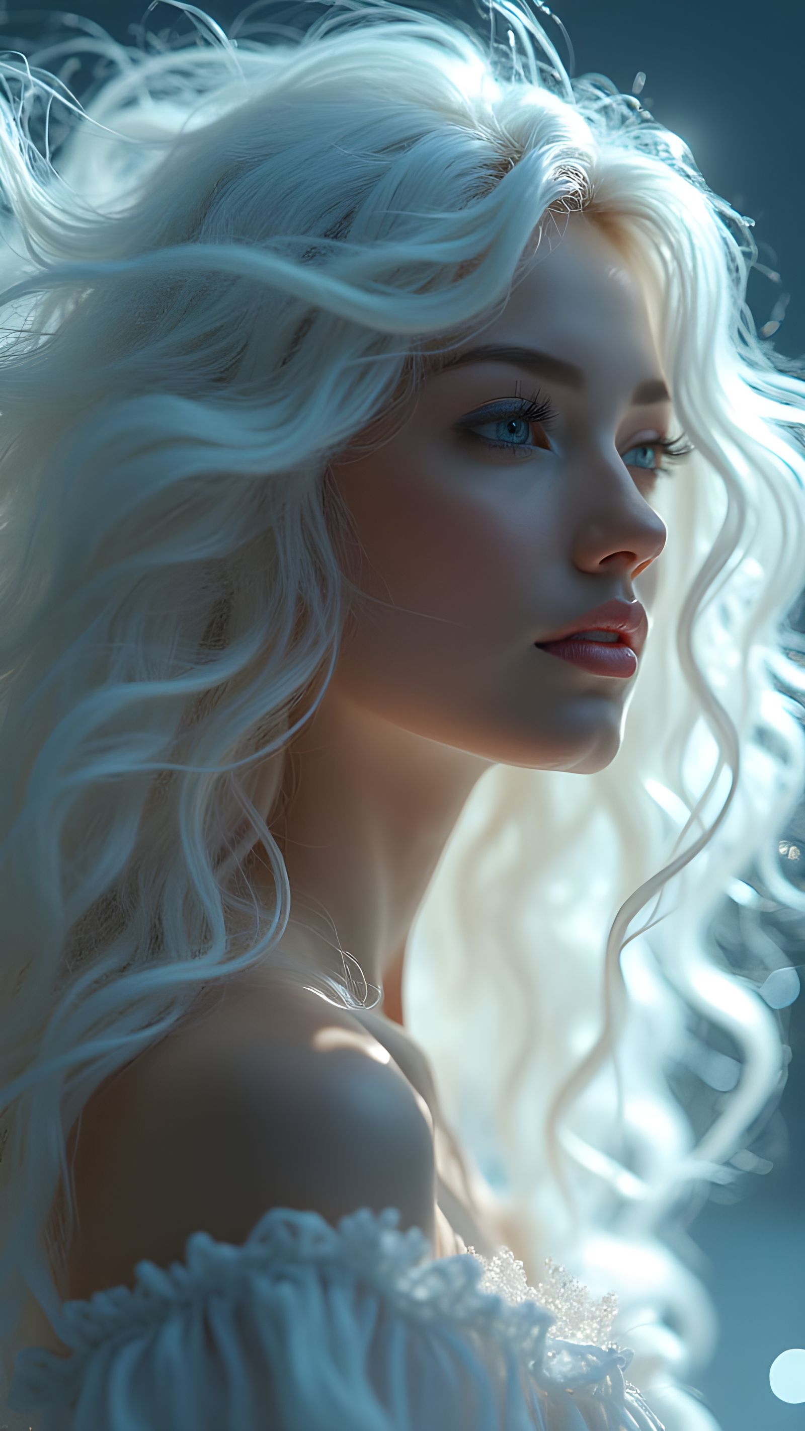 Ethereal Divine Woman Emerging from Radiant Energy