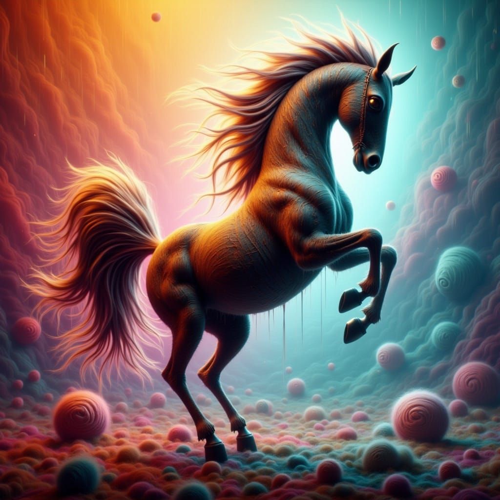 Epic Hyper-Realistic Stallion in Dark Fantasy Style