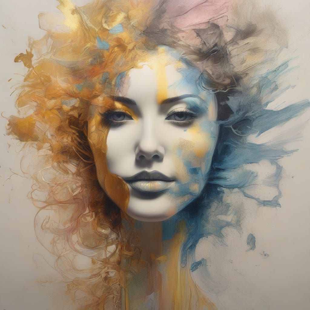 Pencil Transforms Into Paintbrush With Vibrant Color Splashe...