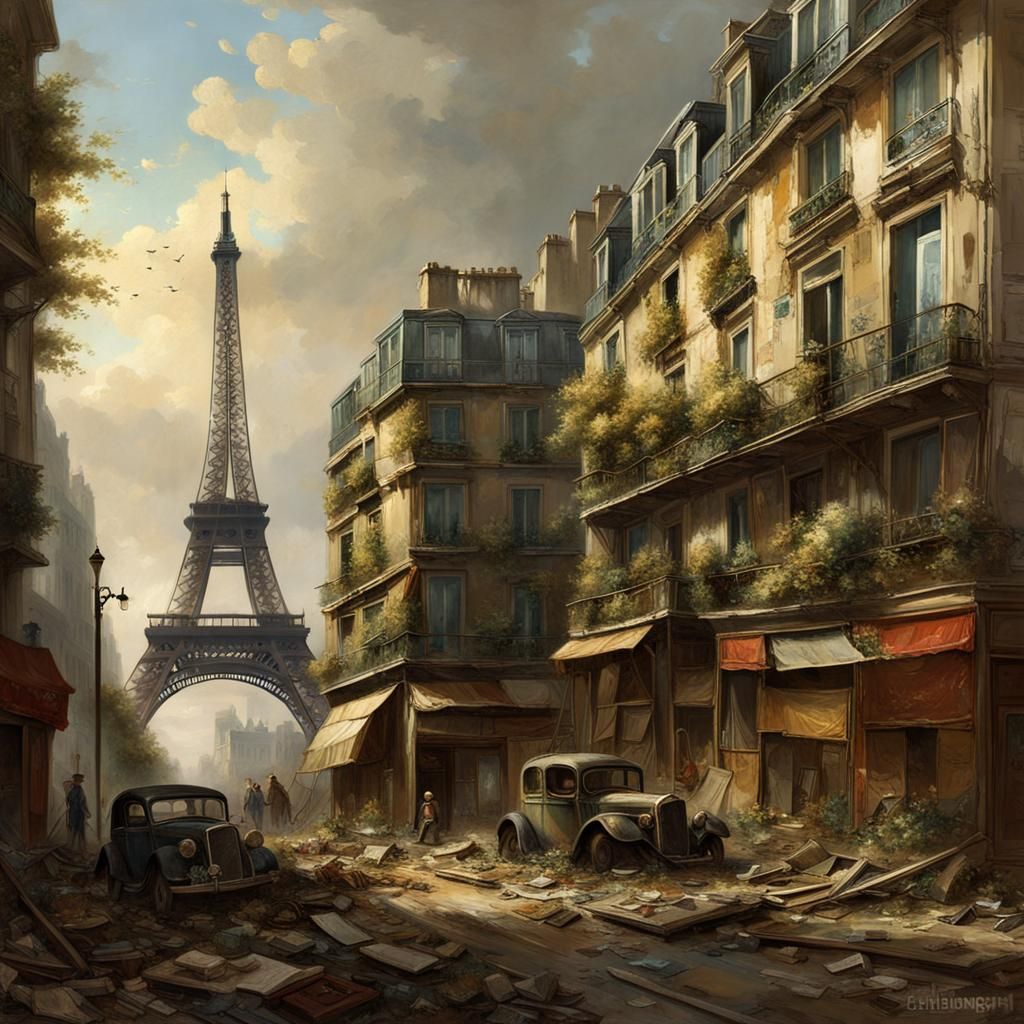 (Post-apocalyptic urban decay in Paris: 1.3) (with visible, ...
