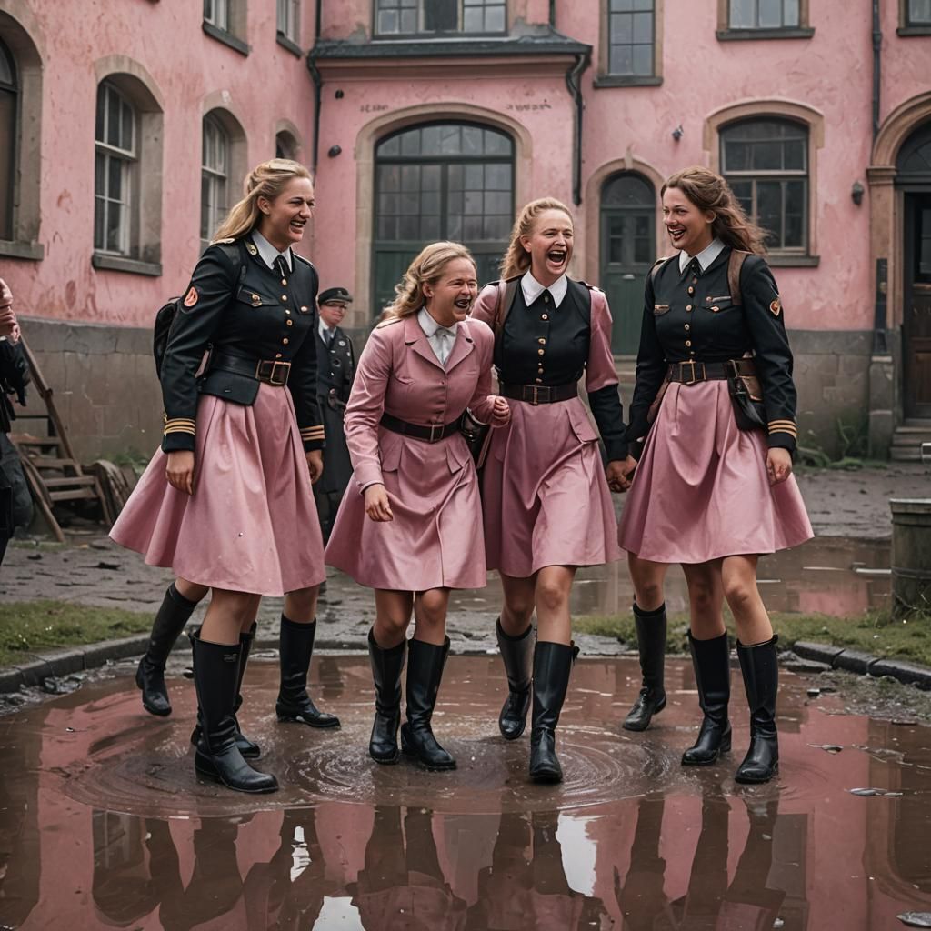 German Soldiers Mock a Man: Digital Matte Painting