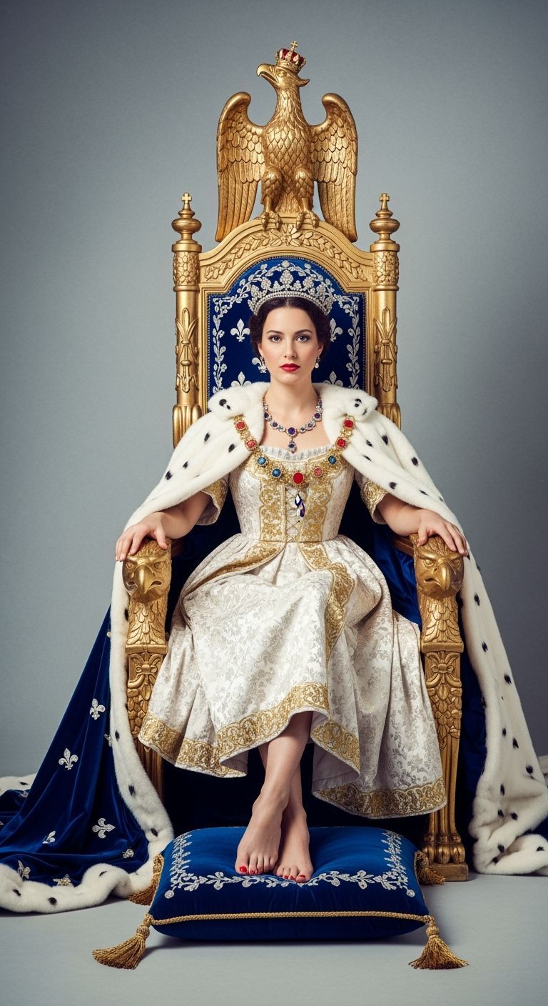 French Empress on Golden Eagle Throne: Leibovitz Style
