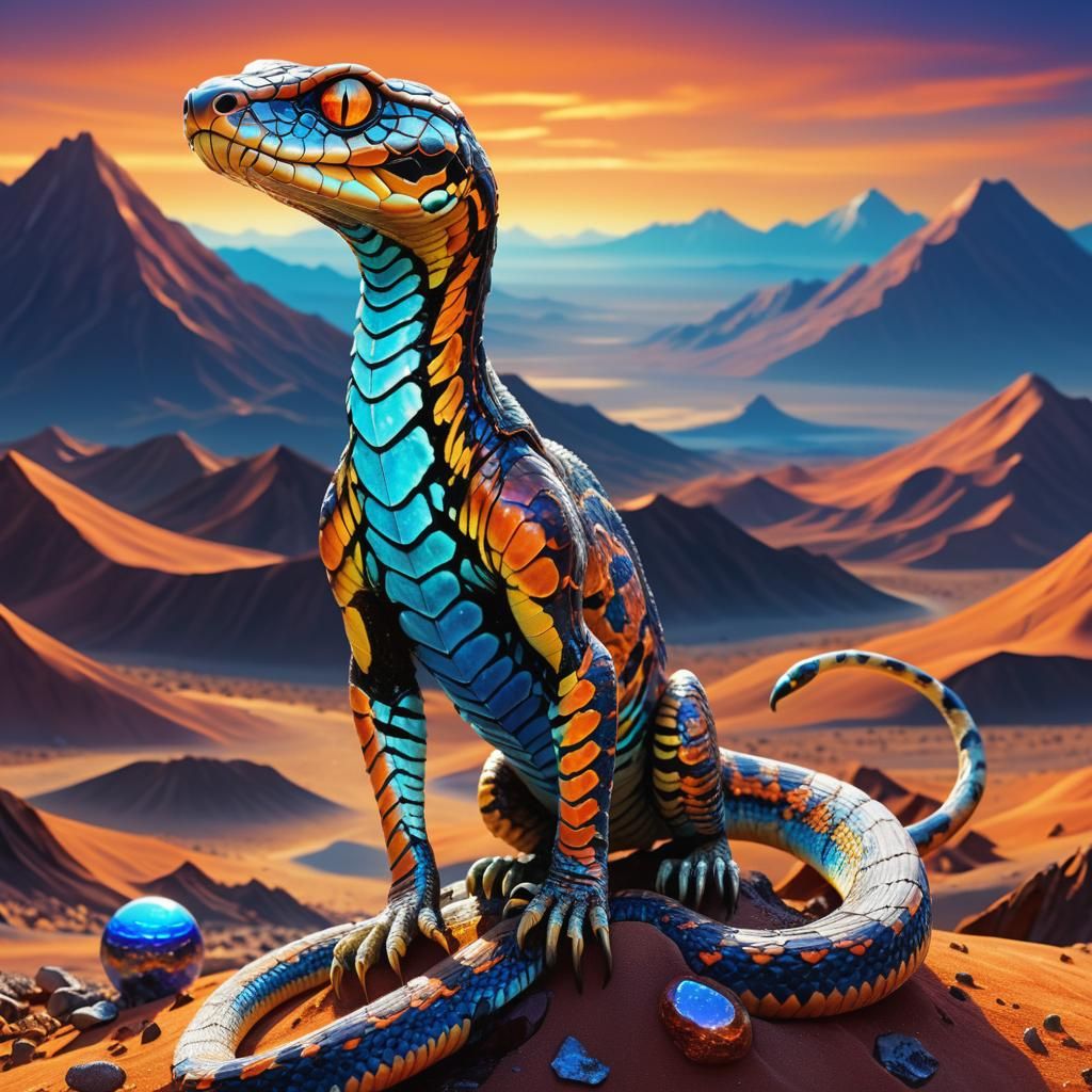 Majestic Tiger Snake Alien on Exoplanet