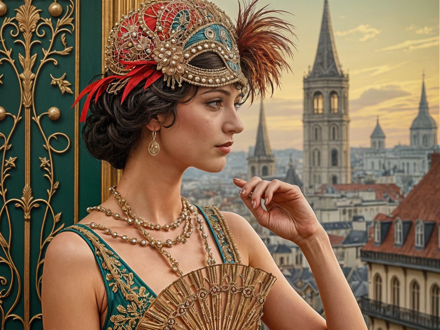 Vintage Montmartre Carnival Poster in Art Deco Style