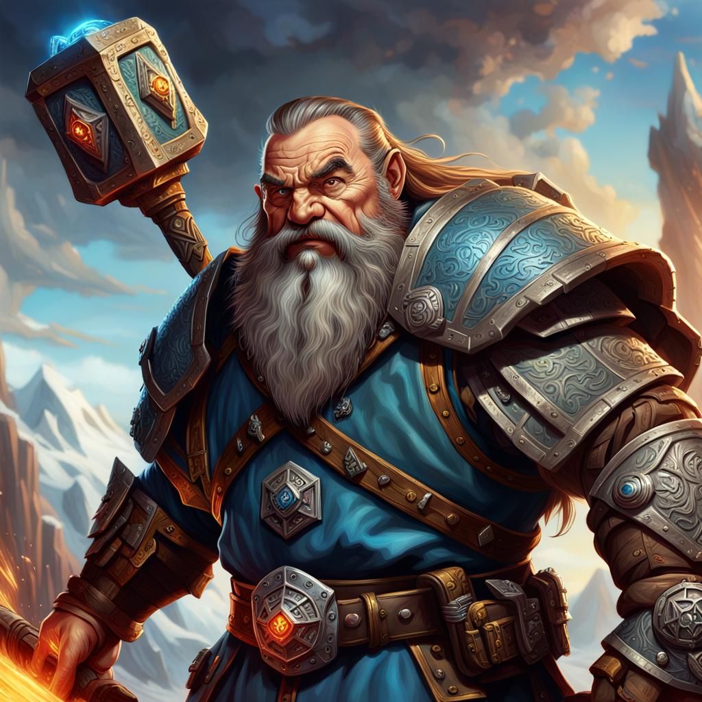 Dwarf Cleric Concept Art with Warhammer