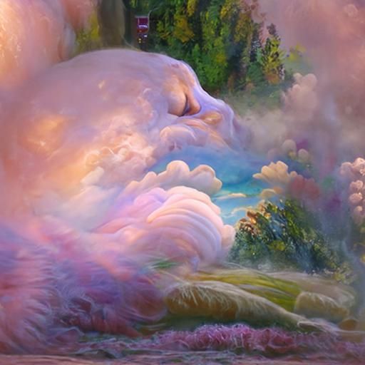 Ethereal Pastel Head in the Clouds