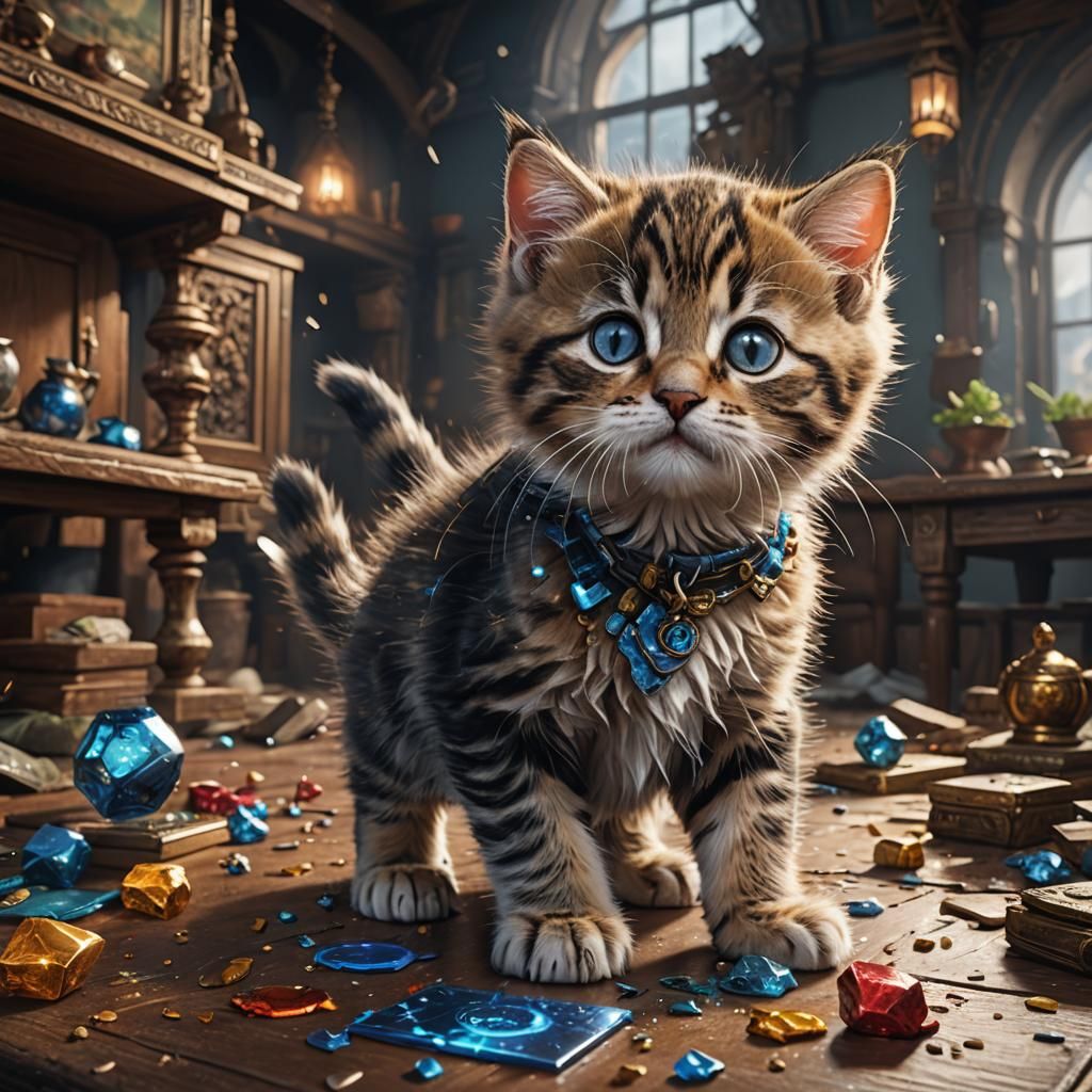 Kitten Chaos: Detailed Fantasy Concept Art