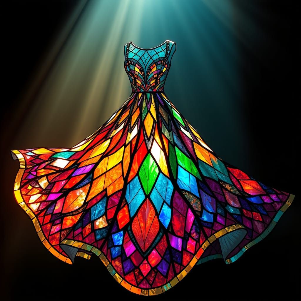 Stained Glass Dress Concept Illustration