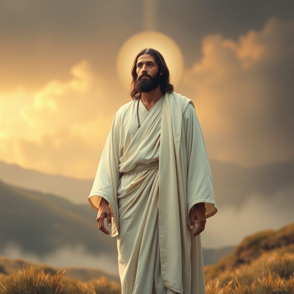 Mystical Christ in a Dreamlike Landscape