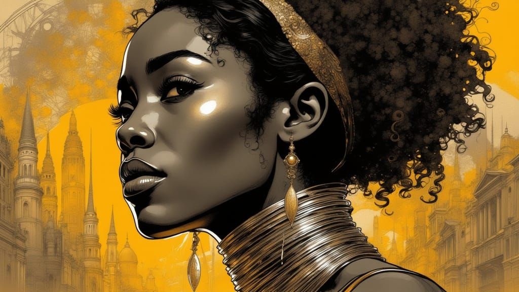 African Woman with Bangles, Soundsuit Style