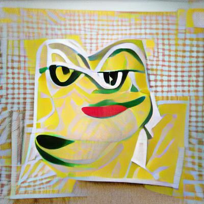 Pop Art Portrait of a Green Frog in Halftone