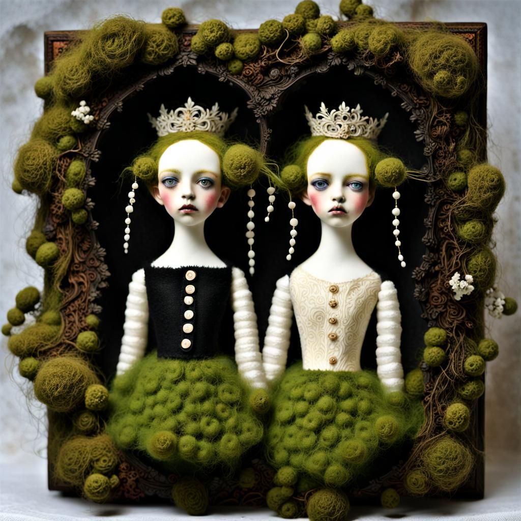 Gothic Moss Princess Twins Collage