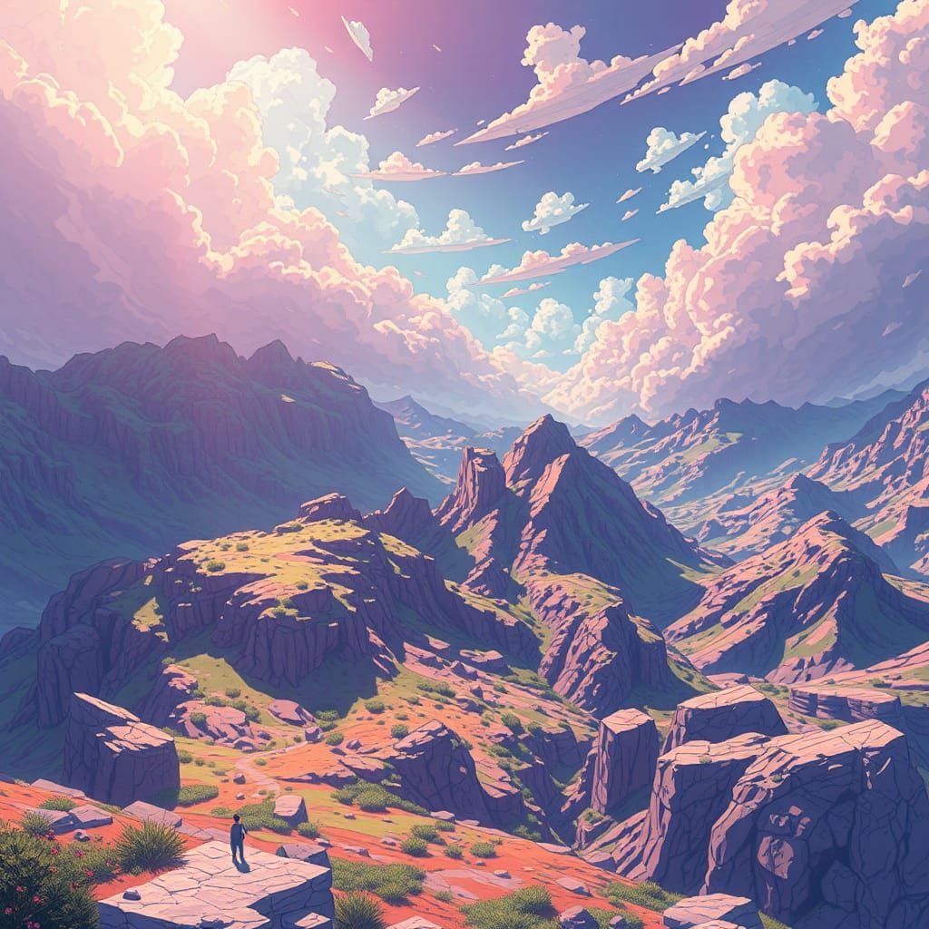 Anime Landscape in Studio Trigger Style