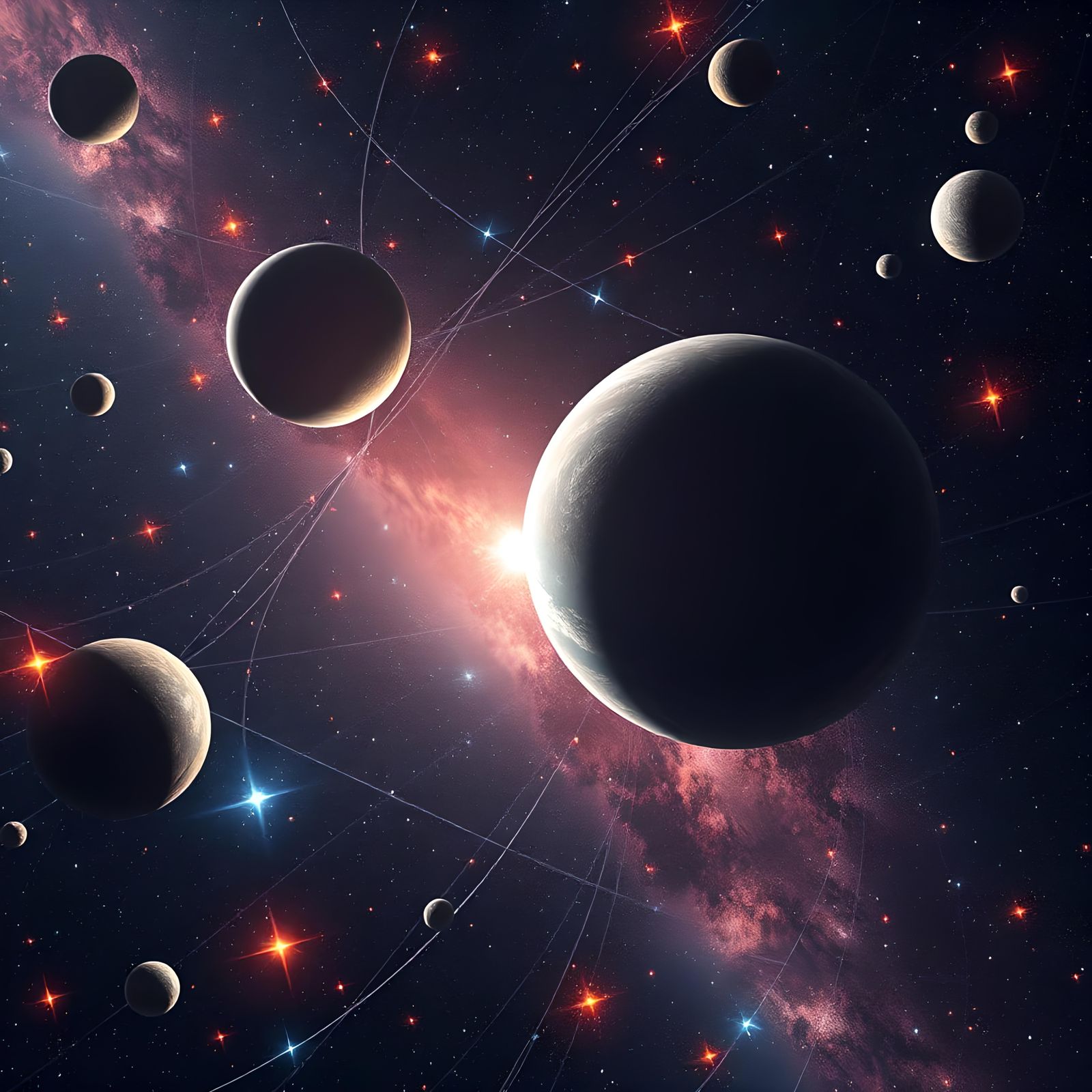 Spectacular Space Collage in 3D Cinematic Style