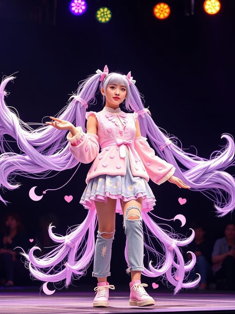 Anime Idol Transformation in Takashi Murakami Style