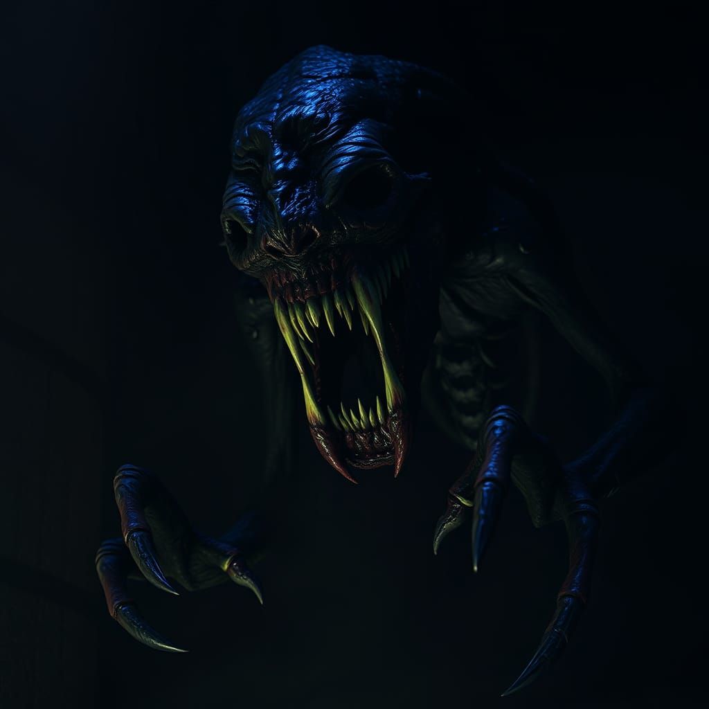 Terrifying Creature Lurking in Shadows: Gothic Horror