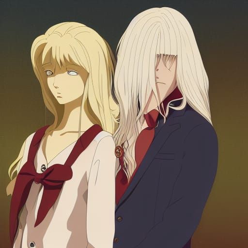 Anime Style Redhead and Blonde with Tension