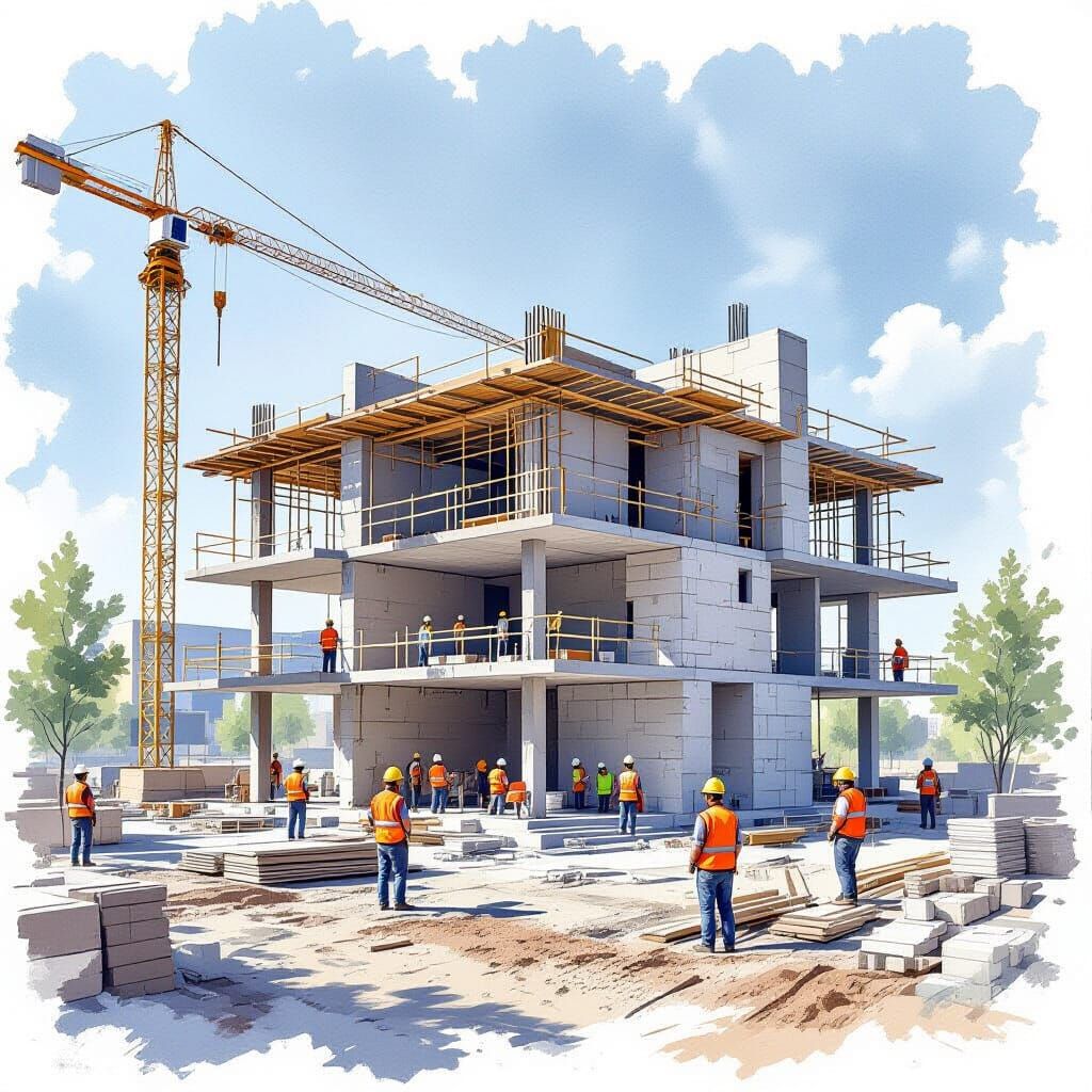 Modern Construction Site in Architectural Style