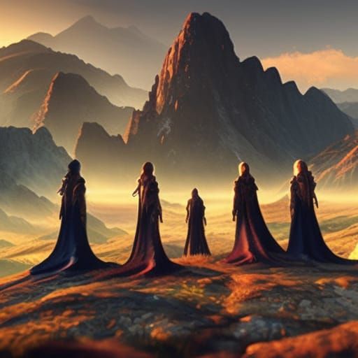 Norse Ancestors on Mountain Top: Digital Matte Painting