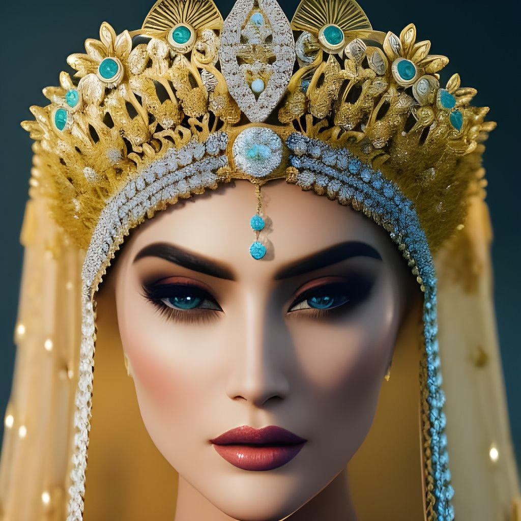 Goddess's Diamond Crown: Hyperrealistic Fantasy Art