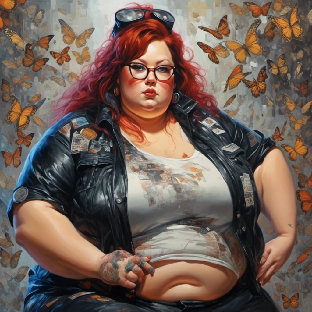 Photo of Curvy Woman with Freckles and Dyed Hair