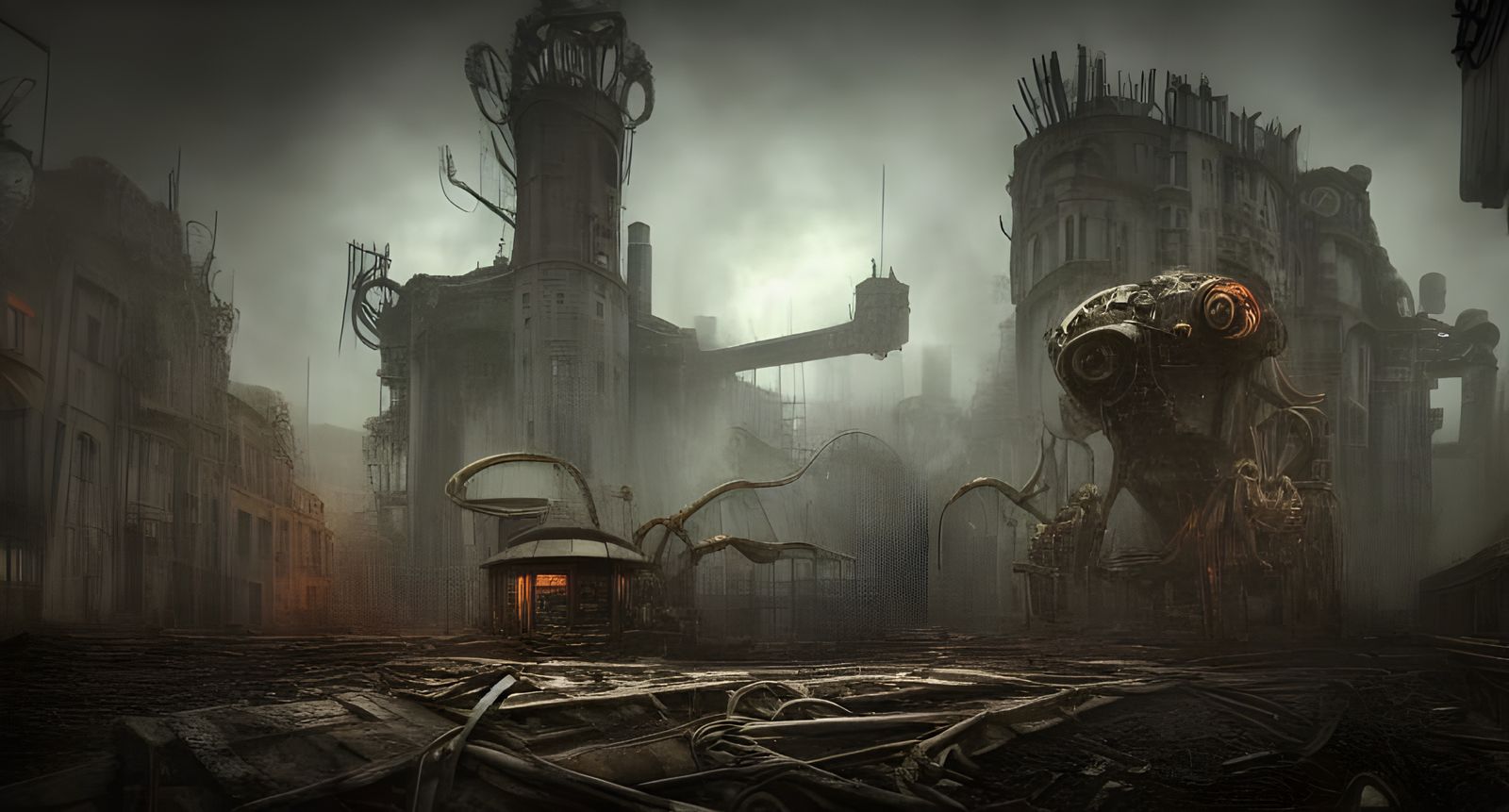 Dark Steampunk Post-Apocalyptic Robotic Future in Unreal Eng...