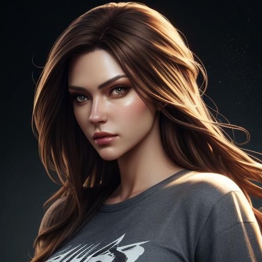 Beautiful Woman in Splash Art Style, Detailed Portrait