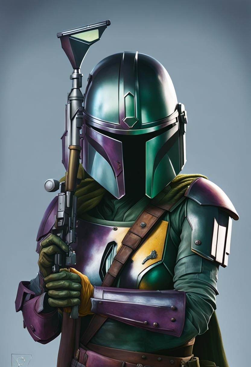 Female Mandalorian in Dark Fantasy Combat
