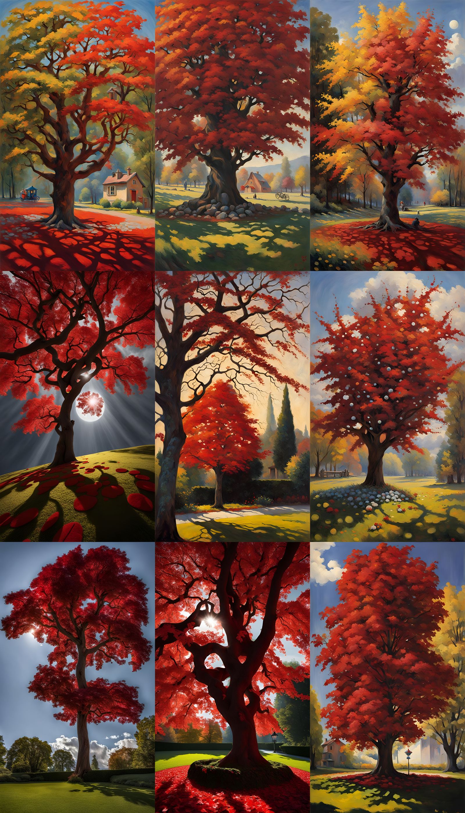 Bloody Inverted Tree: Abstract Ray Tracing Rendering