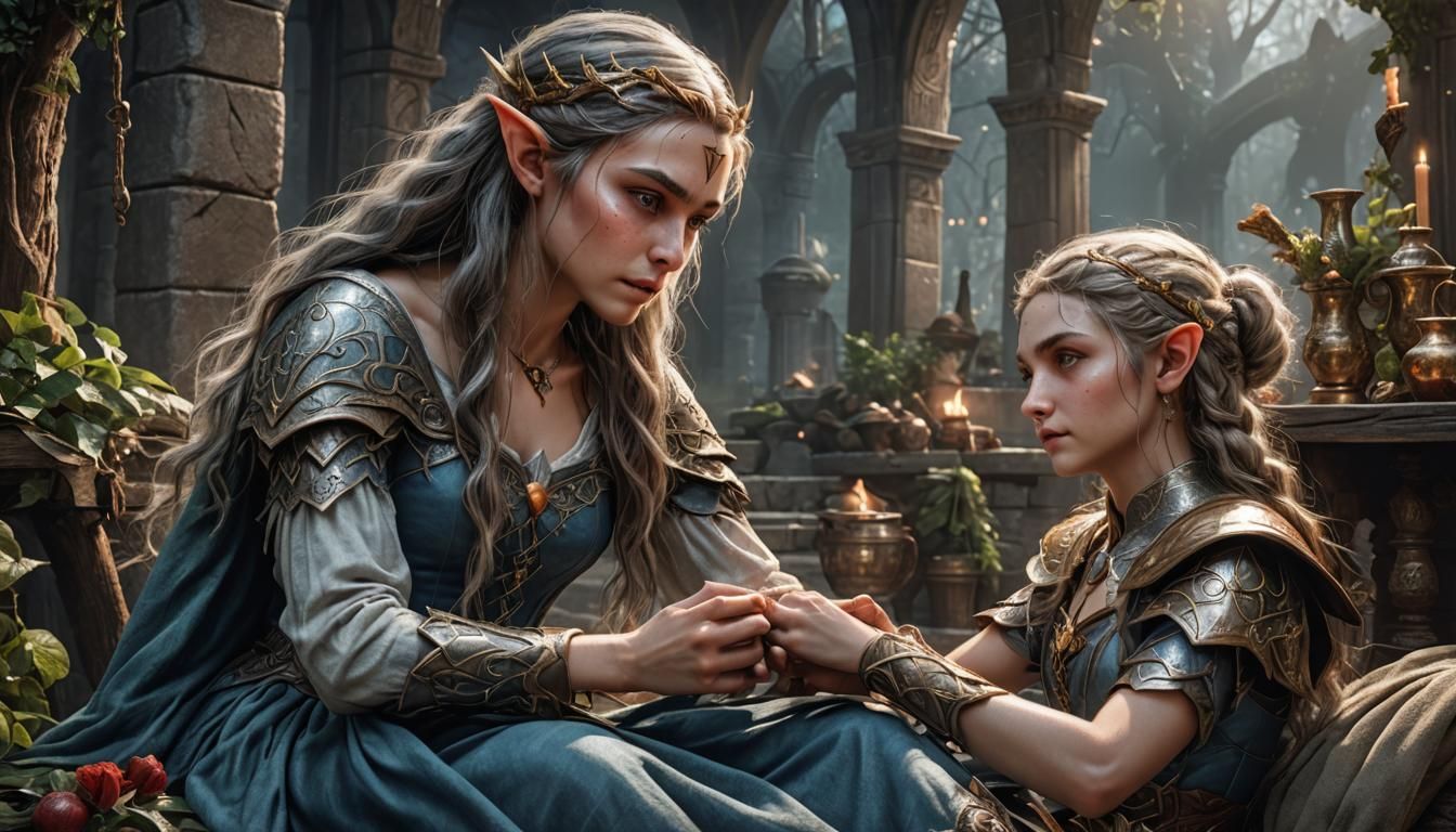 Elf Princess Heals Friend with Magic