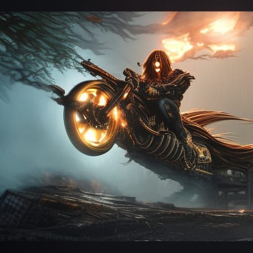 Ghost Rider Matte Painting in Deep Color