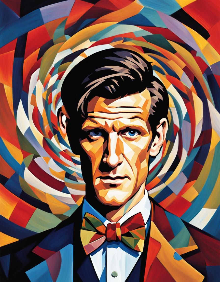 Doctor Who as Cubist Geometric Art Deco Portrait